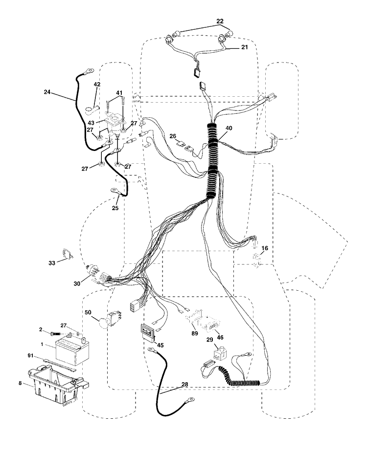 Electrical Diagram and Parts List for YTH2148-LO21H48B (954572035)(2005-01) Husqvarna Lawn Tractor