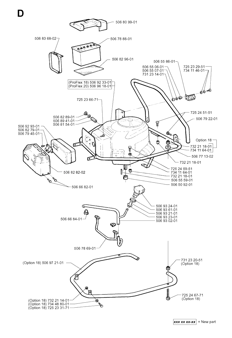 Engine Diagram and Parts List for PF20 1998-10 Husqvarna Lawn Tractor