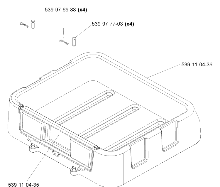 Utility Box Diagram and Parts List for Z4217 2004-11 Husqvarna Lawn Mower