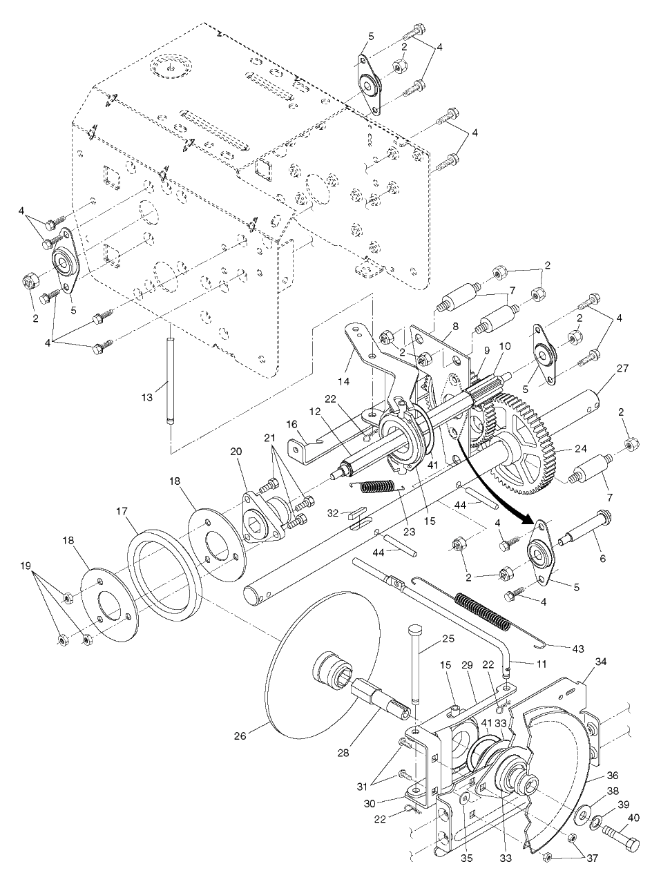 Drive Diagram and Parts List for 9027STE (961910003-01)(2012-11) Husqvarna Snow Blower