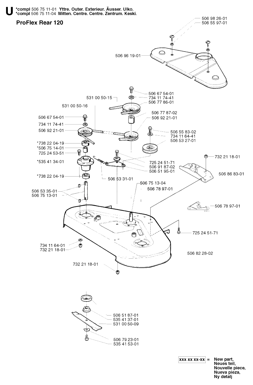 Chassis Lower Diagram and Parts List for PF21 2002-05 Husqvarna Lawn Tractor