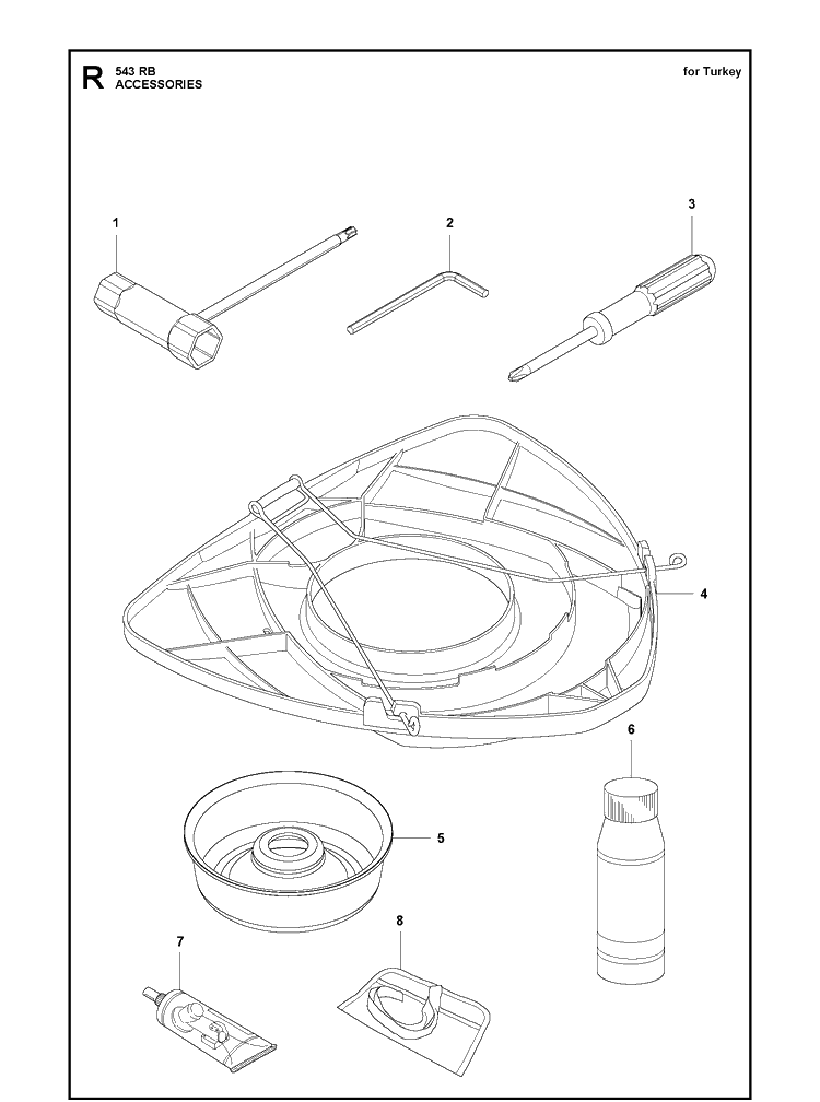 Accessories 3 Diagram and Parts List for 543RB  Husqvarna Brush Cutter