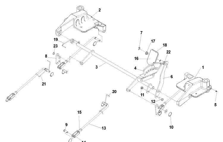 Deck Lift Diagram and Parts List for CZ3815 (968999245)(2006-08) Husqvarna Lawn Mower
