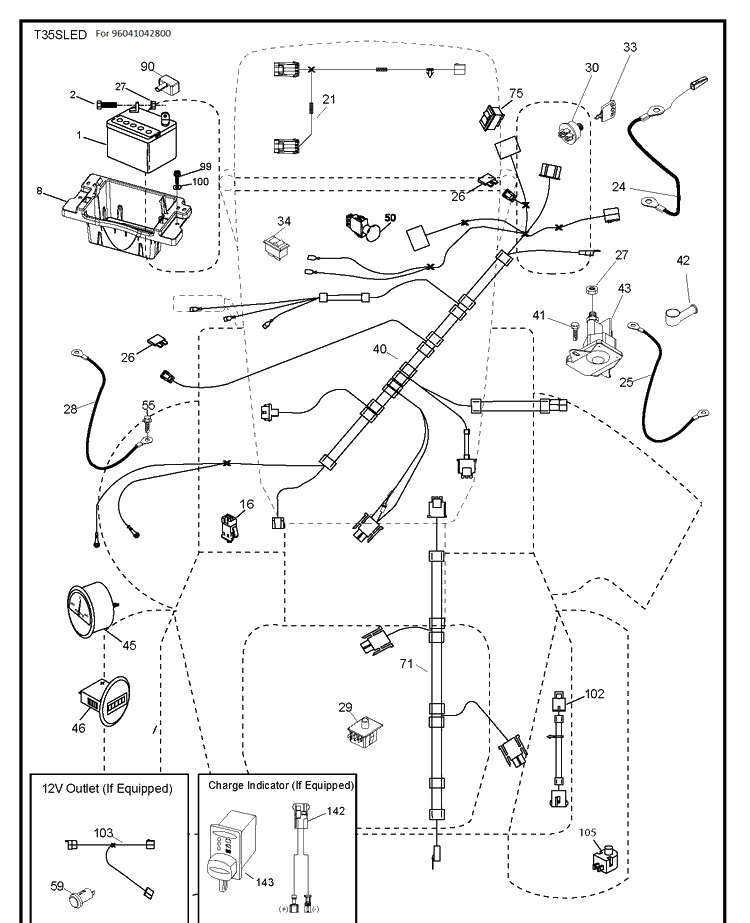 Electrical Diagram and Parts List for TS354 (96041042800)(2018-12) Husqvarna Lawn Tractor