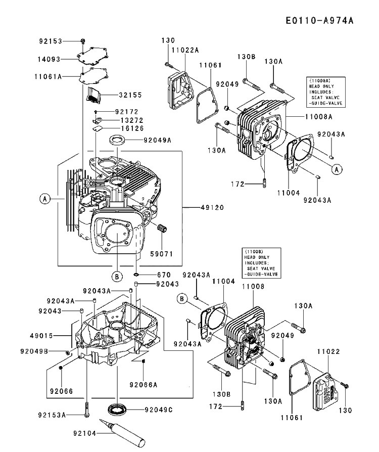 Cylinder And Crankcase Diagram and Parts List for FR691V-AS29 2017-09 Husqvarna Engine