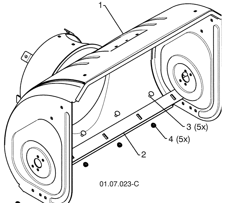 Auger Housing / Impeller Assembly-B 2 Diagram and Parts List for 15530SBLS (96193003801)(2009-06) Husqvarna Snow Blower