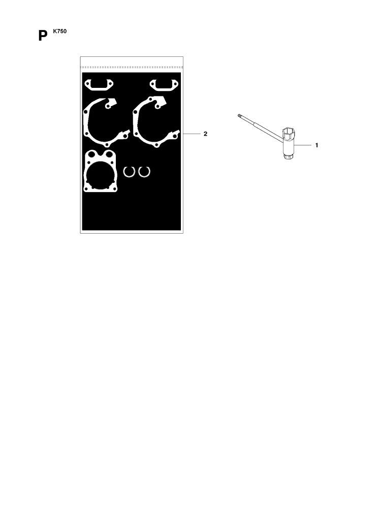Gasket Kit Diagram and Parts List for K750 (544936207)(2010-02) Husqvarna Lawn Tractor Accessories