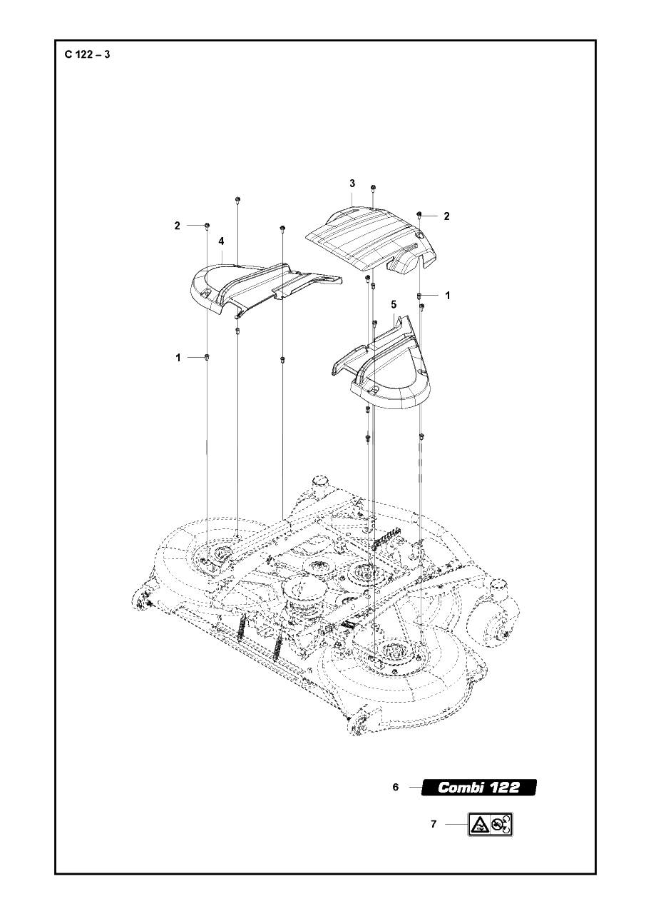 48-Inch/122cm Cutting Deck 2 Diagram and Parts List for C122 2019-01 Husqvarna Lawn Tractor Accessories