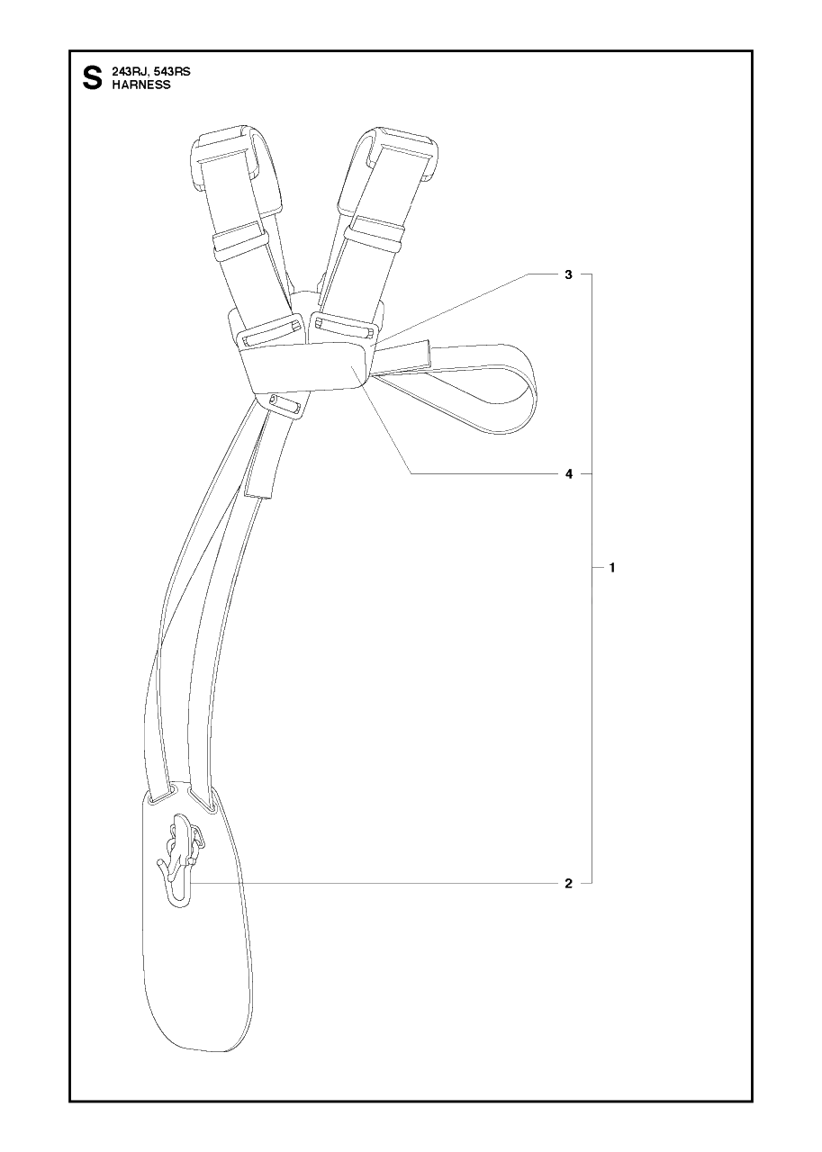 Harness Diagram and Parts List for 243RJ 20182200001 & Above Husqvarna Trimmer