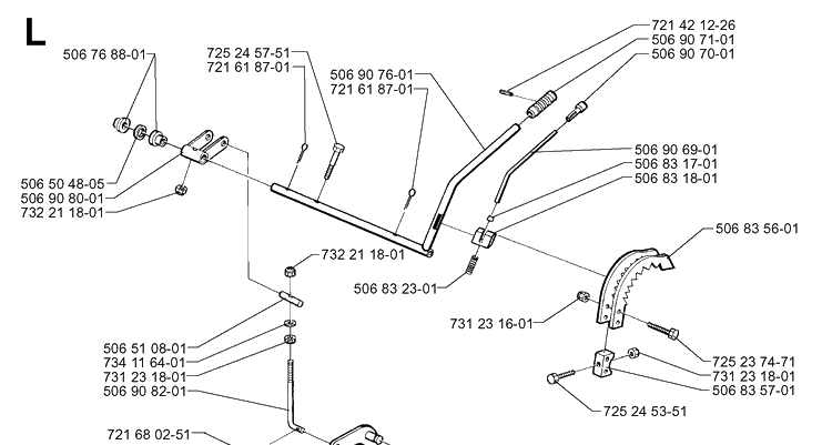 Controls 2 Diagram and Parts List for RIDER850HST 1997-03 Husqvarna Lawn Mower