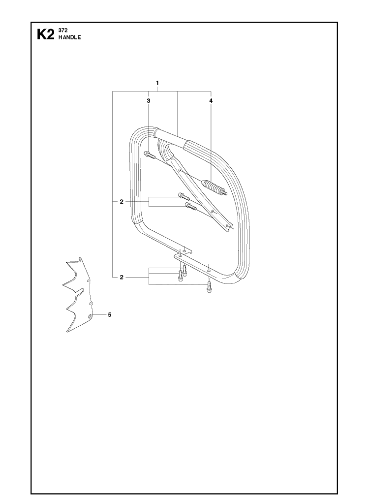 Handle 1 Diagram and Parts List for 372 2011-05 Husqvarna Chainsaw