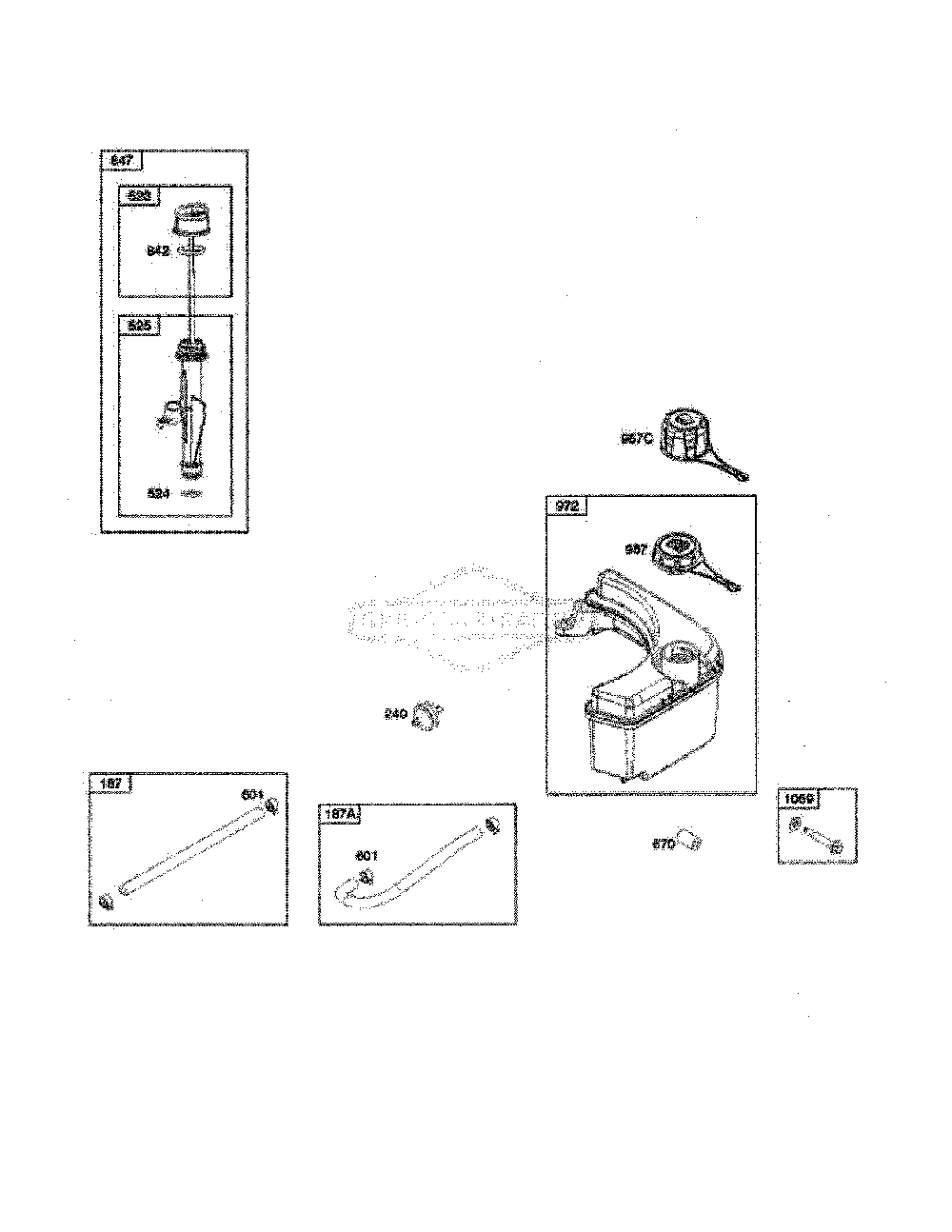 Fuel supply/lubrication Diagram and Parts List for HU775H-96145000700  Husqvarna Lawn Mower