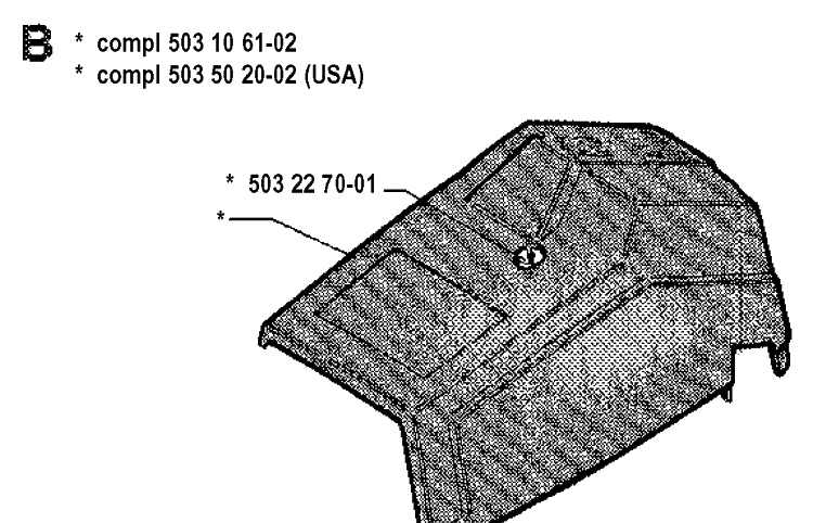 Cover Diagram and Parts List for 45 19902200001-19912200000 Husqvarna Chainsaw