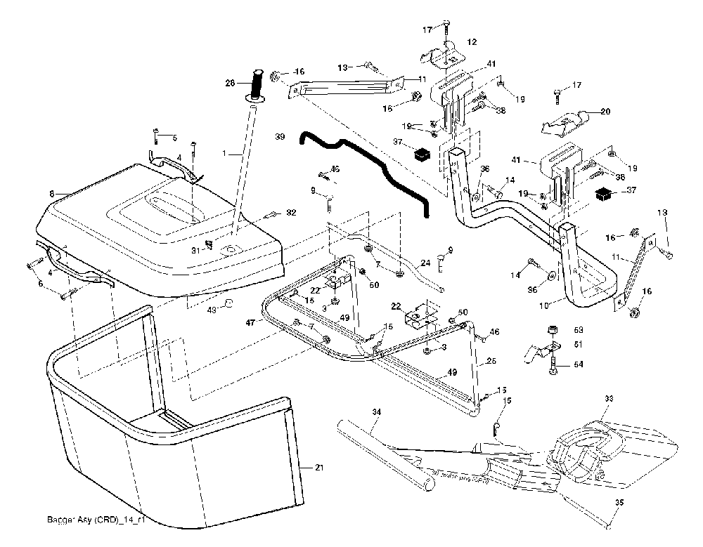 Bagger Diagram and Parts List for CTH200TWIN (96061022701)(2008-11) Husqvarna Lawn Tractor