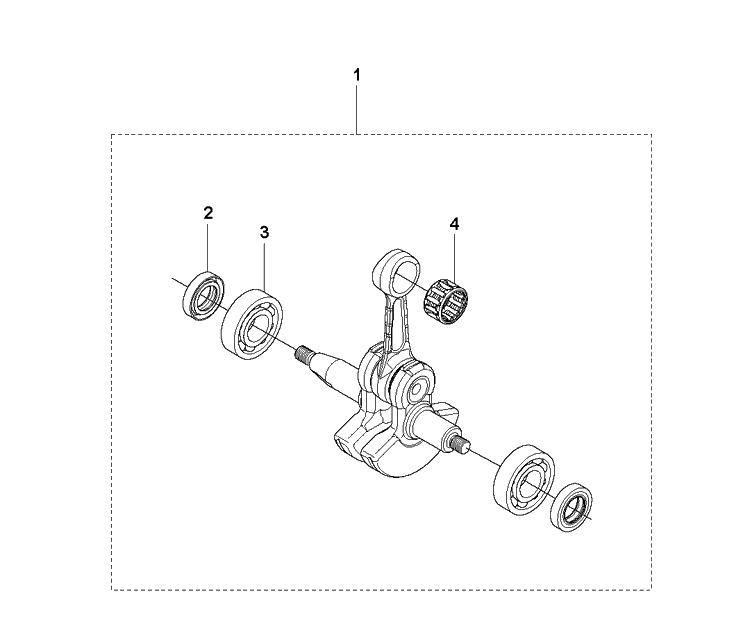 Crankshaft Diagram and Parts List for 241R 20144900001-Current Husqvarna Brush Cutter