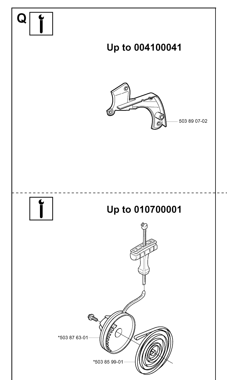 Service Updates Diagram and Parts List for 346XP 20032200001-20041000000 Husqvarna Chainsaw