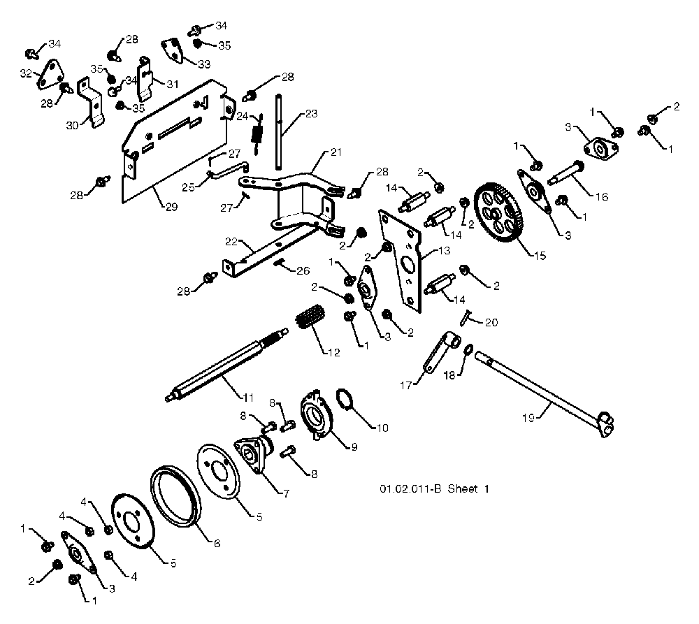 Drive Diagram and Parts List for 11527SB96193006400 2010-06 Husqvarna Snow Blower