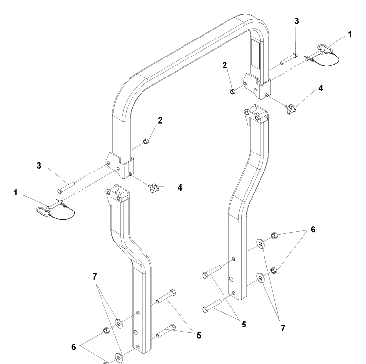Rops Diagram and Parts List for BZ6127 (BAM)(2005-01) Husqvarna Lawn Mower