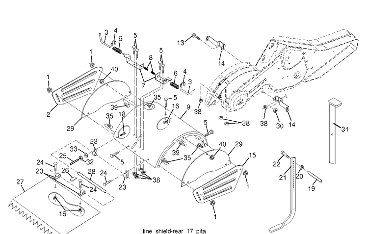 Tine Shield Diagram and Parts List for DRT900E (96093002302)(2013-04) Husqvarna Cultivator