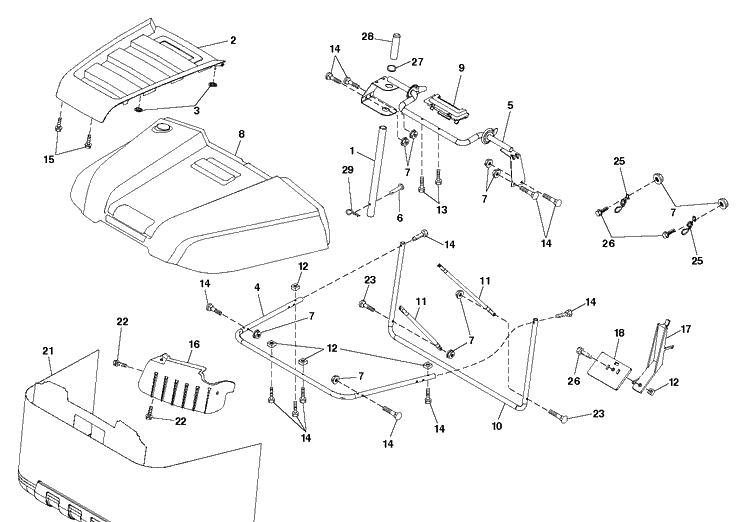 Bagger Diagram and Parts List for CT126 (96051000702)(2011-4) Husqvarna Lawn Tractor