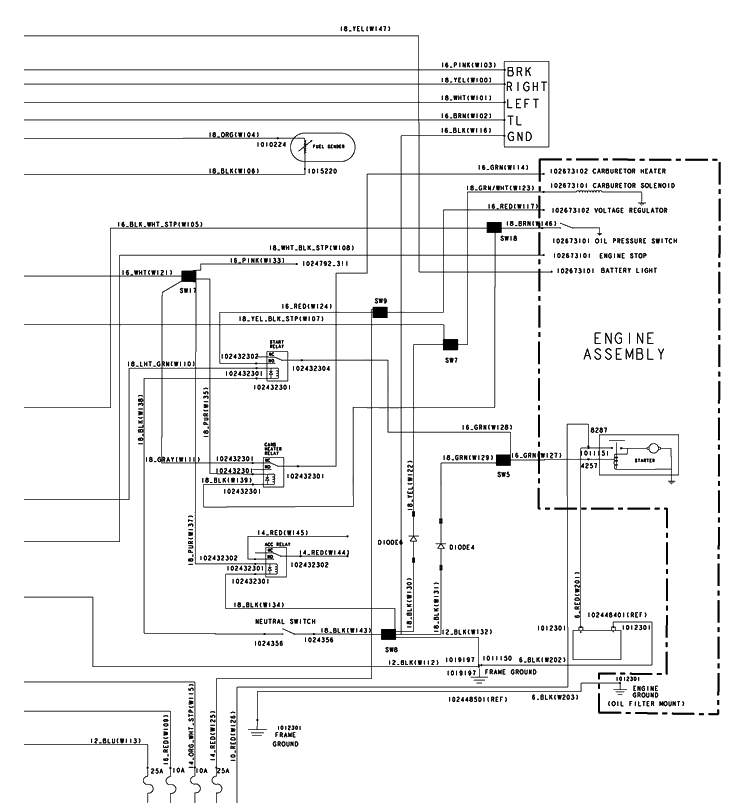 Wiring- Gasoline Vehicles, Single Pieces Image 2 Diagram and Parts List for HUV4421GXP 2009 Husqvarna Lawn Tractor