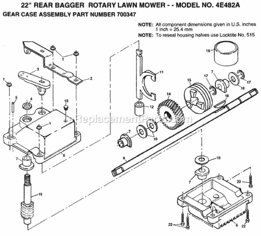 Page C Diagram and Parts List for 4E482A 1999 And Before Husqvarna Lawn Mower