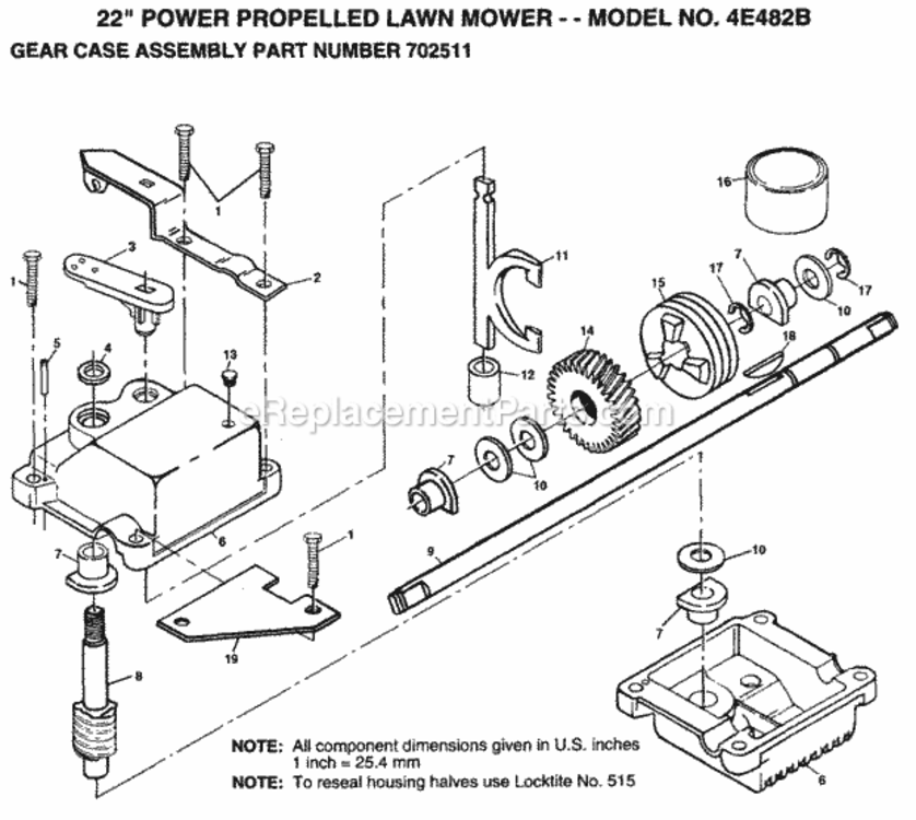 Page A Diagram and Parts List for 4E482B 1999 And Before Husqvarna Lawn Mower