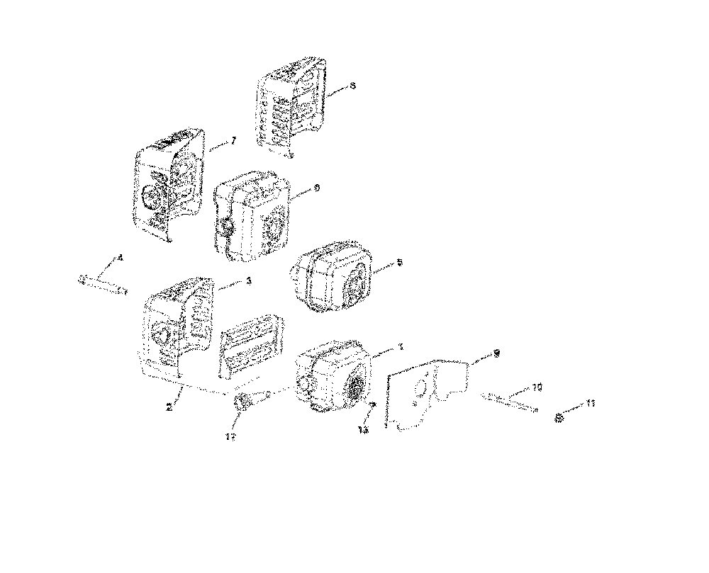 Exhaust Diagram and Parts List for L321AH-96794980100  Husqvarna Lawn Mower