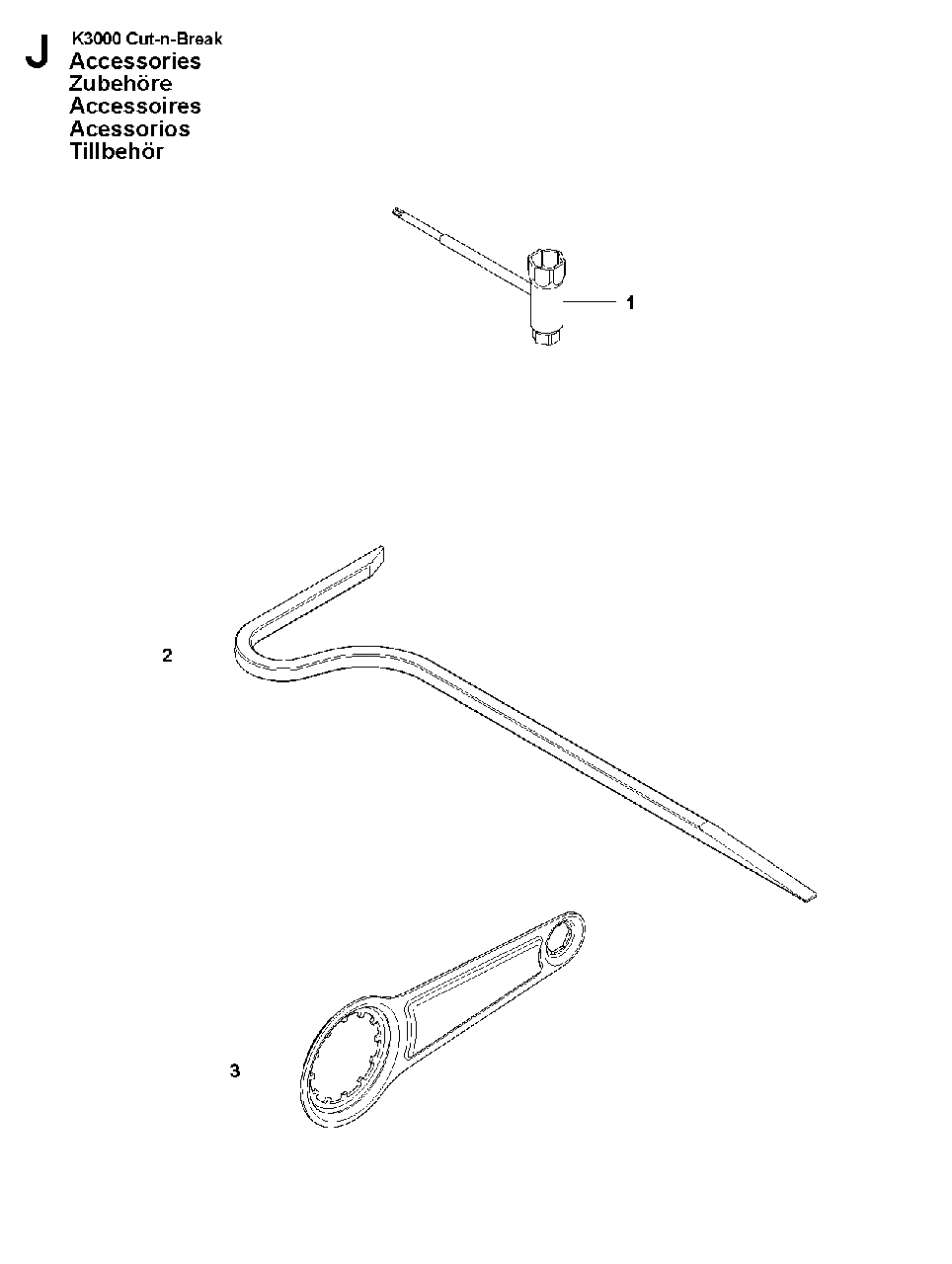 Tools Diagram and Parts List for K3000CUT-N-BREAK 2008-05 Husqvarna Circular Saw