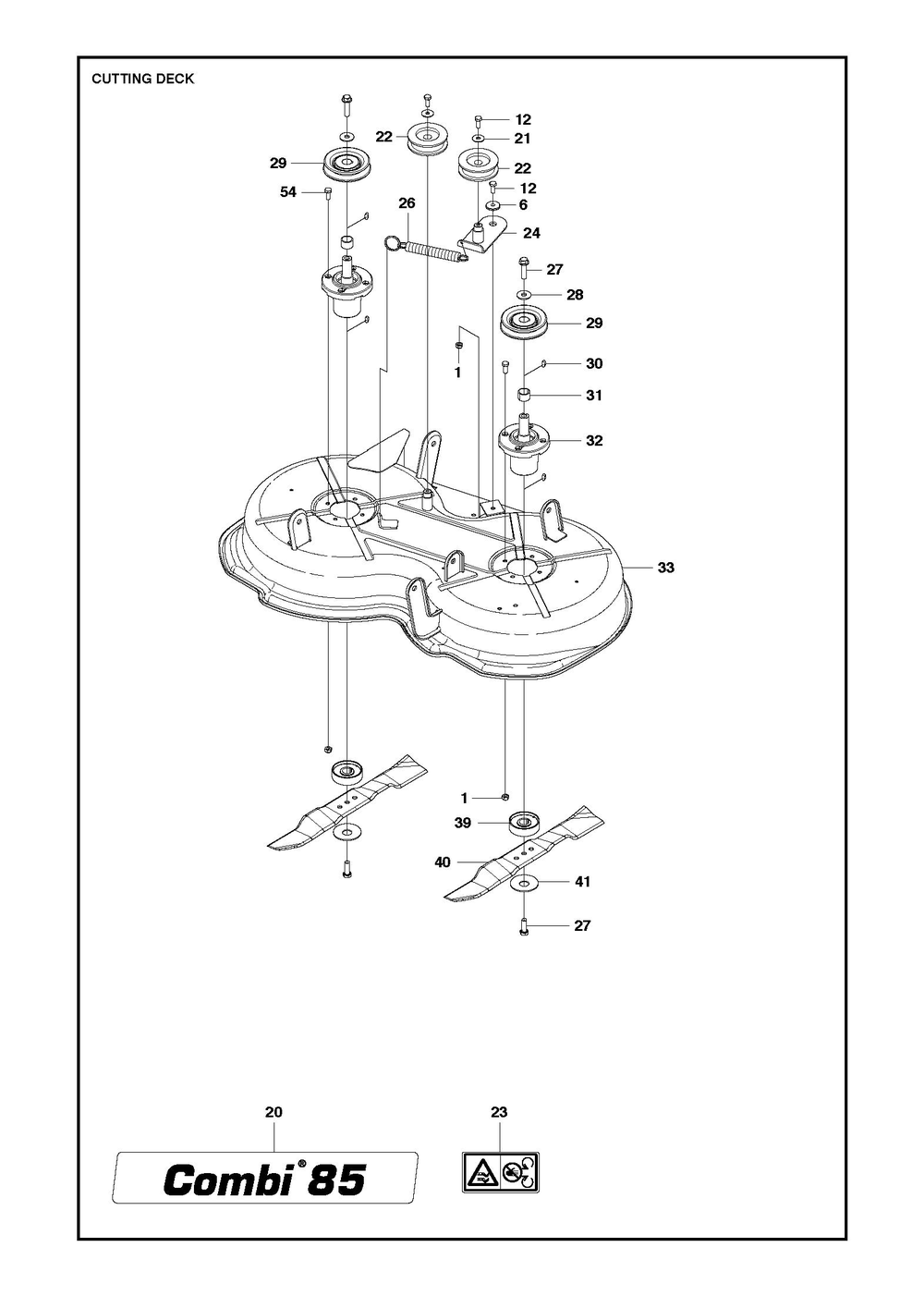 Mower Deck / Cutting Deck Diagram and Parts List for R112C52014-2021  Husqvarna Lawn Tractor