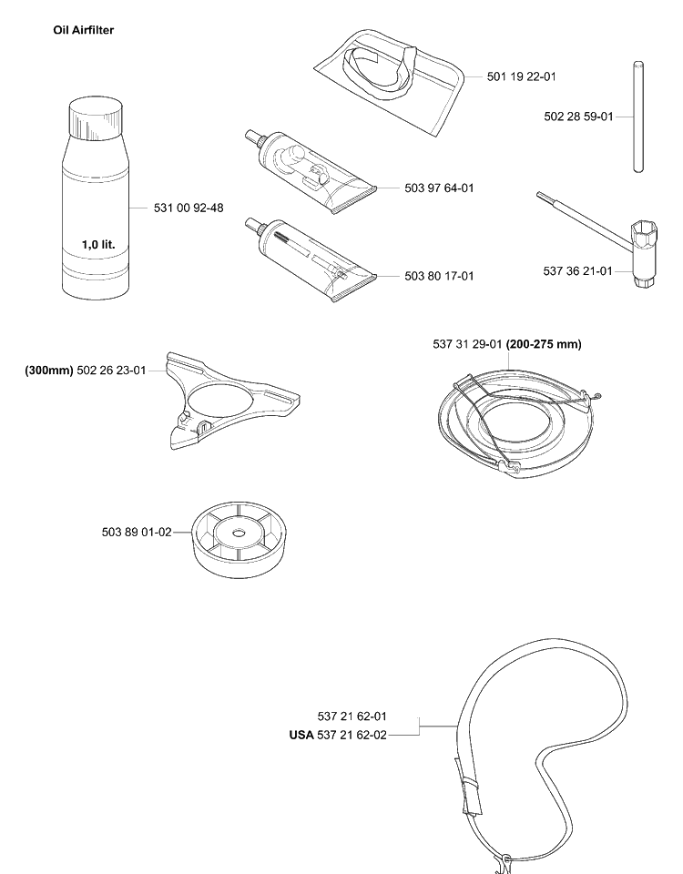 Accessories Diagram and Parts List for 335RJX 2006-05 Husqvarna Trimmer