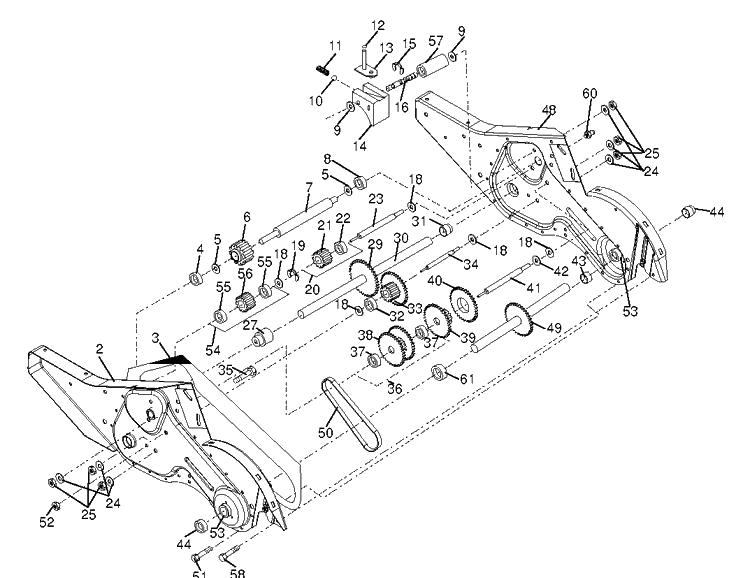 Transmission Diagram and Parts List for DRT900H (96093001206)(2013-12) Husqvarna Cultivator