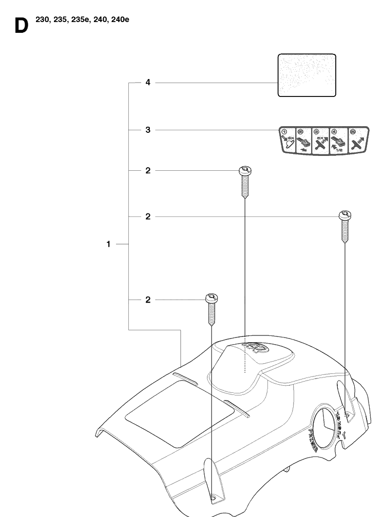 Cylinder Piston 2 Diagram and Parts List for 240E 20091400001-20101400000 Husqvarna Chainsaw
