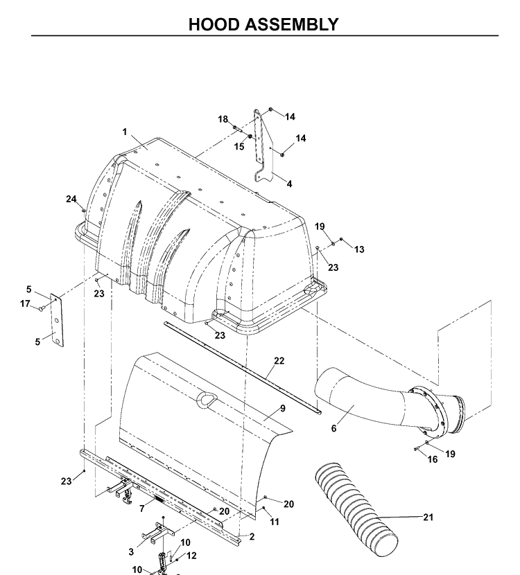 Bagger 11 Diagram and Parts List for 111280 2005-03 Husqvarna Lawn Tractor Accessories