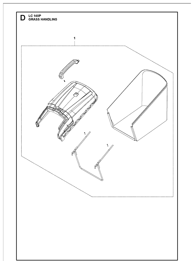 Collector Diagram and Parts List for LC140P (970488101)(970488102) Husqvarna Lawn Mower