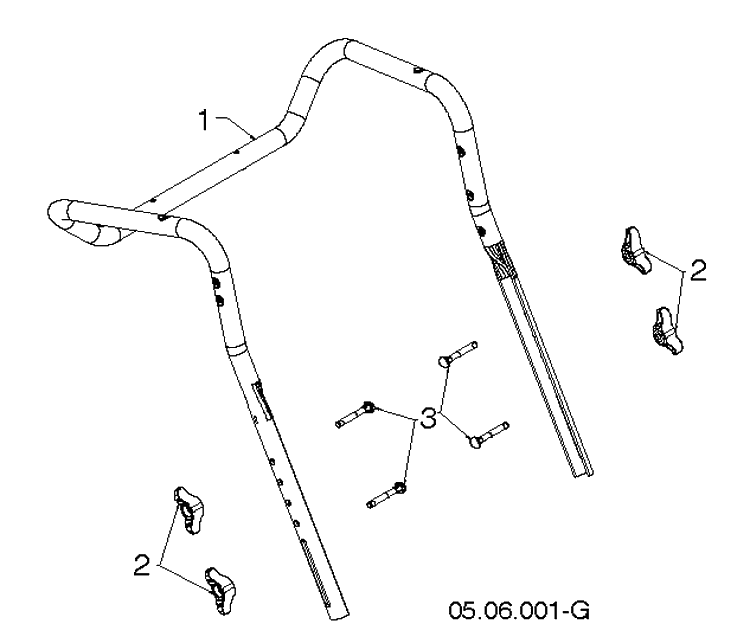 Handle 2 Diagram and Parts List for ST224 (96191008705)(2019-03) Husqvarna Snow Blower