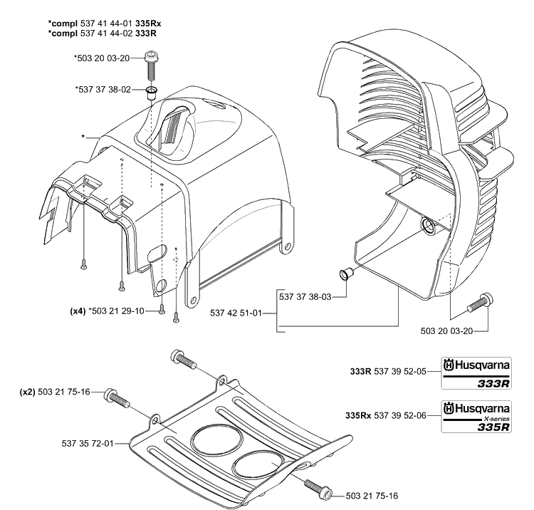 Covers Diagram and Parts List for 333RX 2005-06 Husqvarna Trimmer