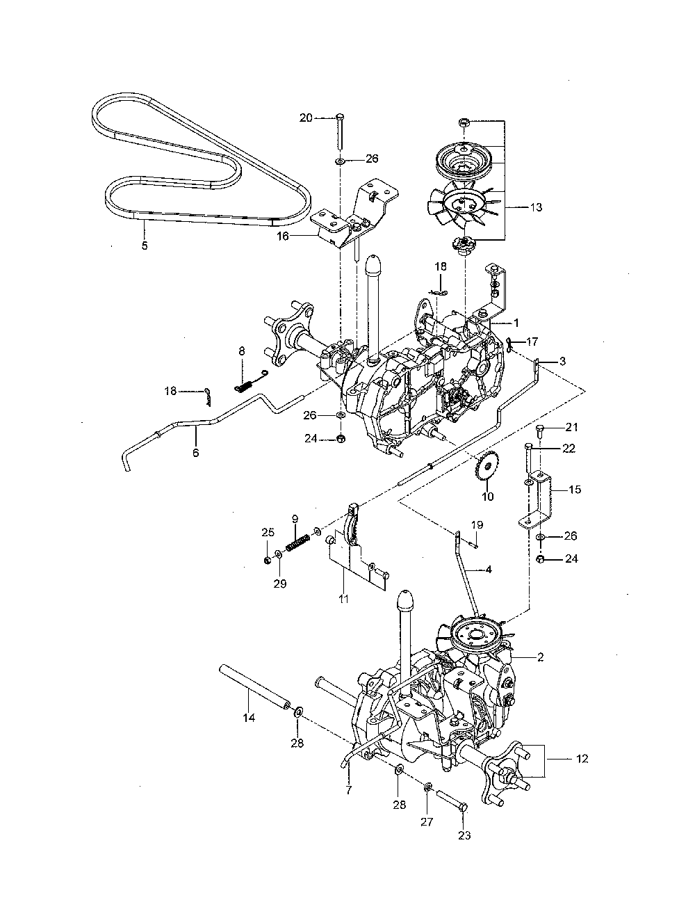 Hydraulic pump-motor Diagram and Parts List for 967323901-00  Husqvarna Lawn Mower
