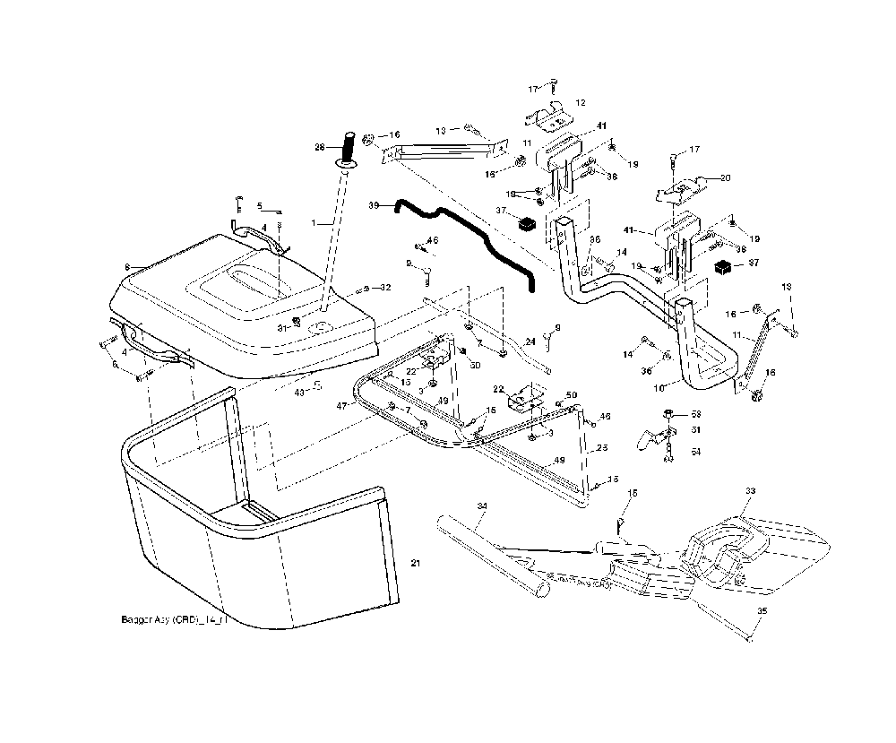 Bagger Diagram and Parts List for CTH220TWIN (96061019002)(2007-10) Husqvarna Lawn Tractor