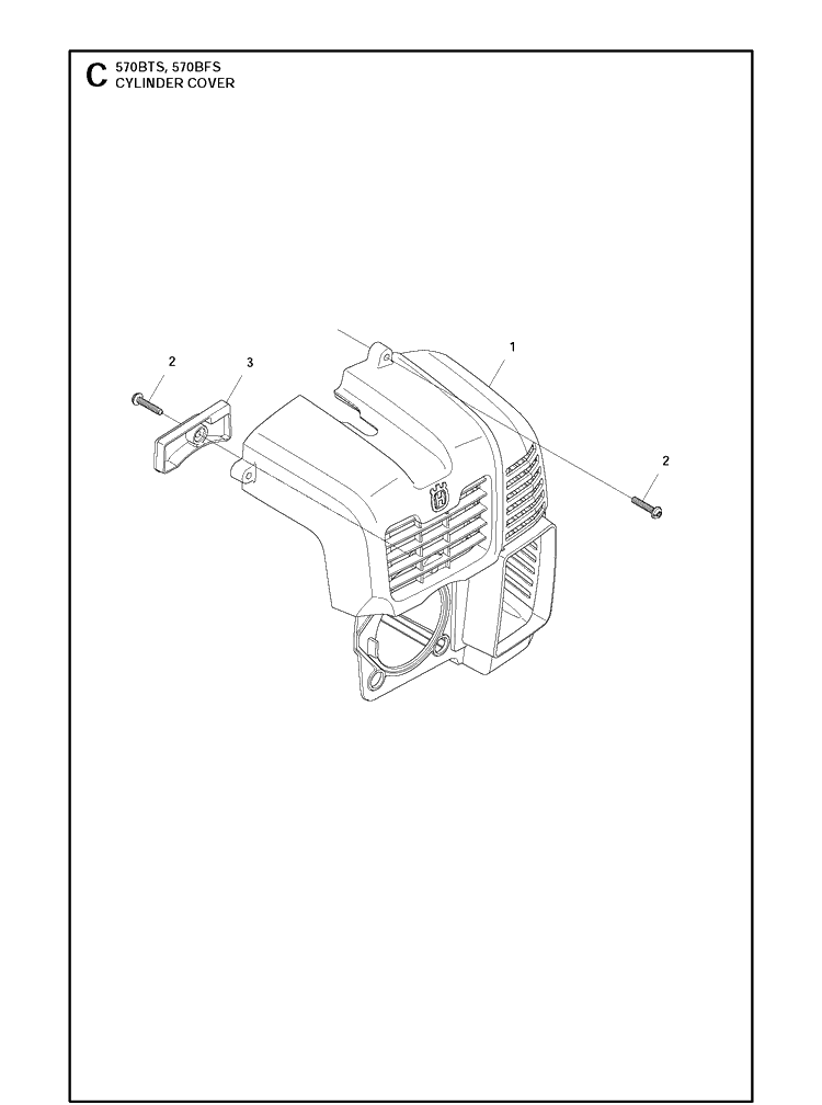 Cylinder Cover Diagram and Parts List for 570BTS 20111800001-Current Husqvarna Leaf Blower / Vacuum