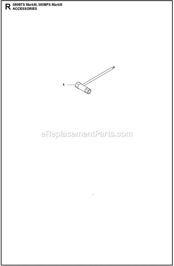 Accessories Diagram and Parts List for 580BTSMARKIII  Husqvarna Leaf Blower / Vacuum