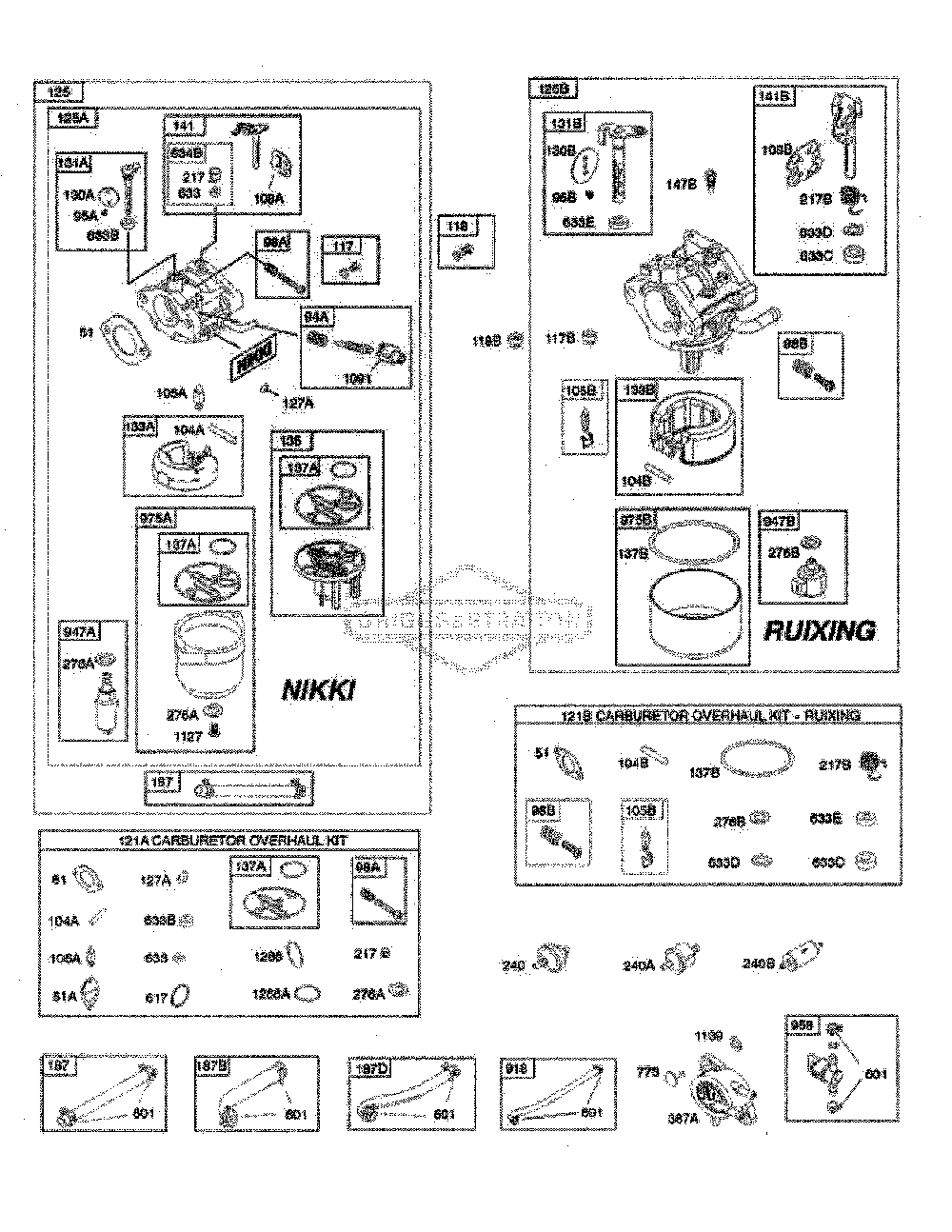 Carburetor/fuel supply Diagram and Parts List for 917243820  Husqvarna Lawn Tractor