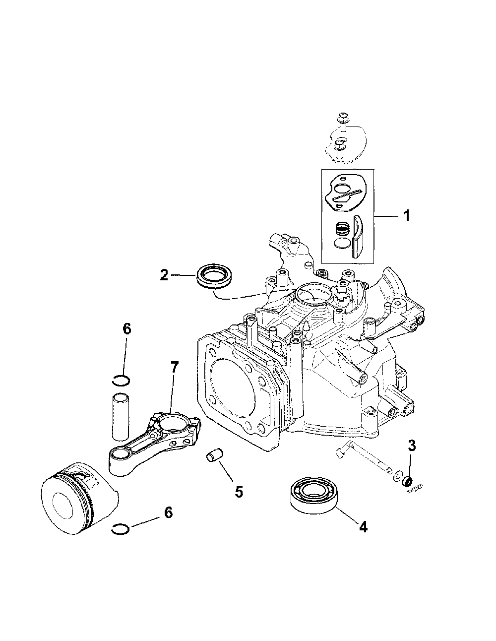 Crankcase Diagram and Parts List for 917376823  Husqvarna Lawn Mower