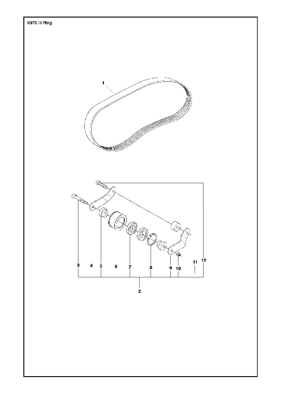 Belt Diagram and Parts List for K970IIIRING 2017-03 Husqvarna Circular Saw
