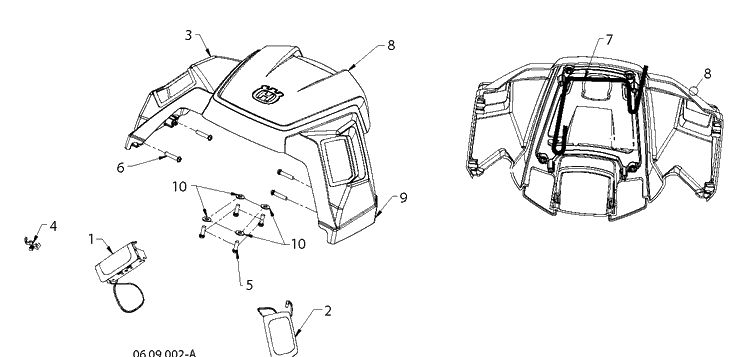 Handle And Controls Diagram and Parts List for ST121E (96181000902)(2012- 07) Husqvarna Snow Blower