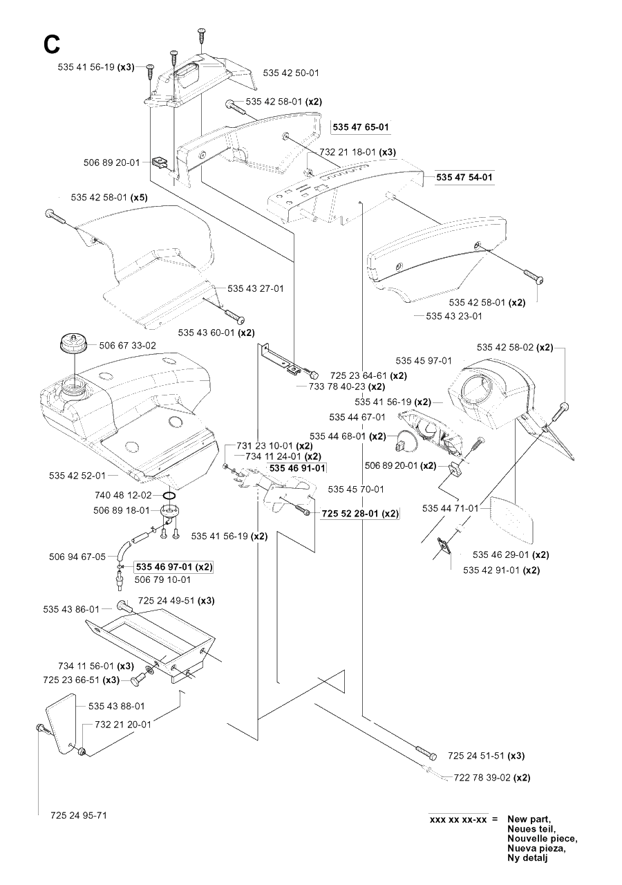 Cover Diagram and Parts List for PF18 (953522401)(2004-06) Husqvarna Lawn Tractor