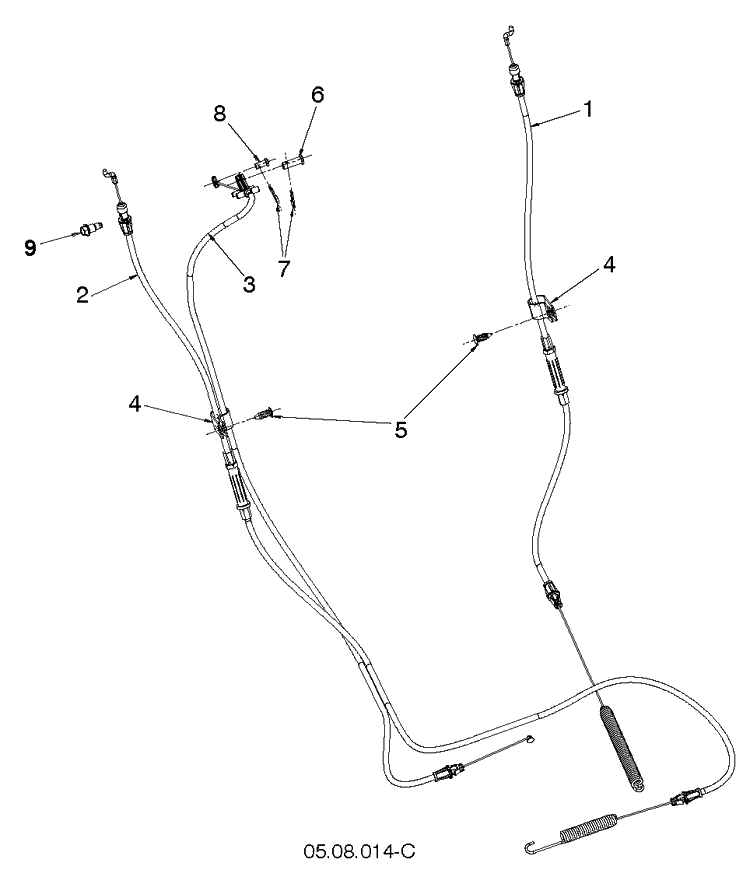 Control Panel And Discharge Chute 7 Diagram and Parts List for ST224P  Husqvarna Snow Blower