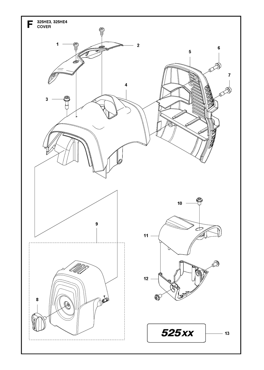 Throttle Controls Diagram and Parts List for 325HE3 (966787601)(20150100001-current) Husqvarna Hedge Trimmer