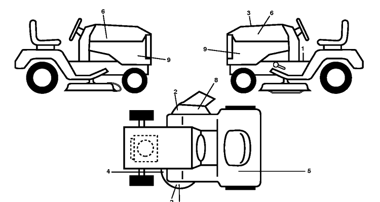 Decals Diagram and Parts List for TS348XD (96043031900)(2019-08) Husqvarna Lawn Tractor