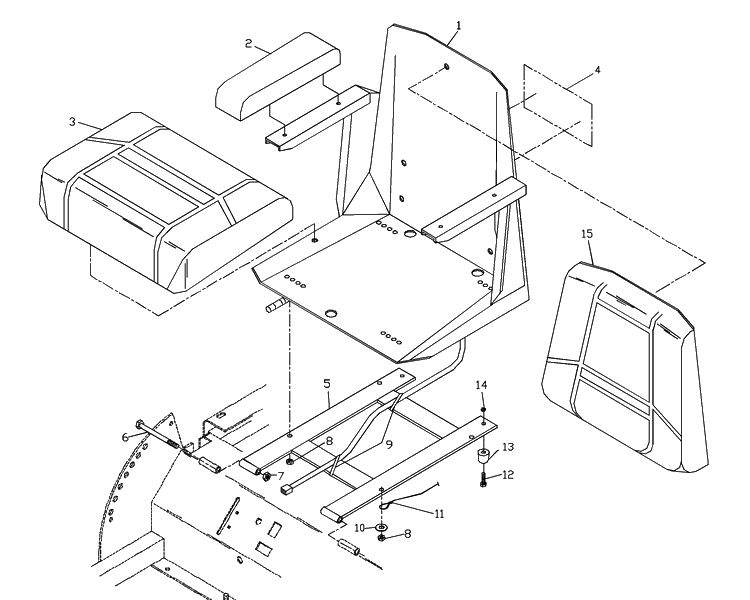 Seat Assembly Diagram and Parts List for ZTH4817A (539104701-01)(2000-03) Husqvarna Lawn Mower